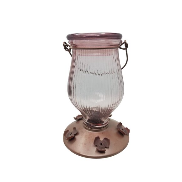 Perky-Pet Glass Hummingbird Feeder With Copper Base & Flower Ports - Picture 2 of 5